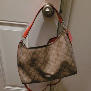 Orange and brown Coach bag.